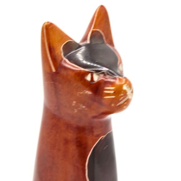 Vintage African Carved Marble Stone Cat Figurine Spotted Kenya Animal Sculpture - Picture 3 of 7